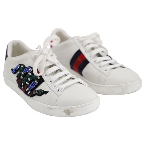 gucci sneakers con serpente|Gucci Ace con serpiente bordada .